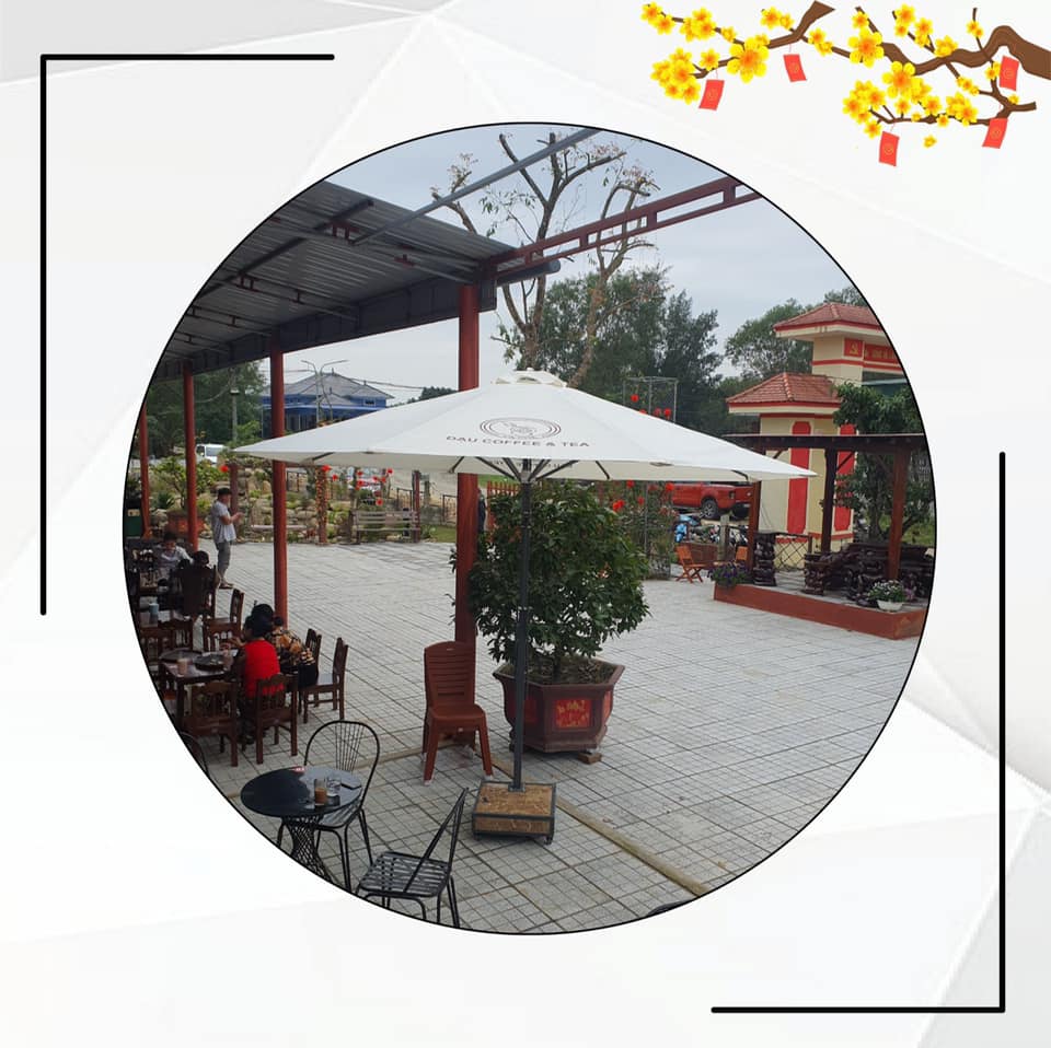 Ô dù chính tâm tròn Quán Cafe