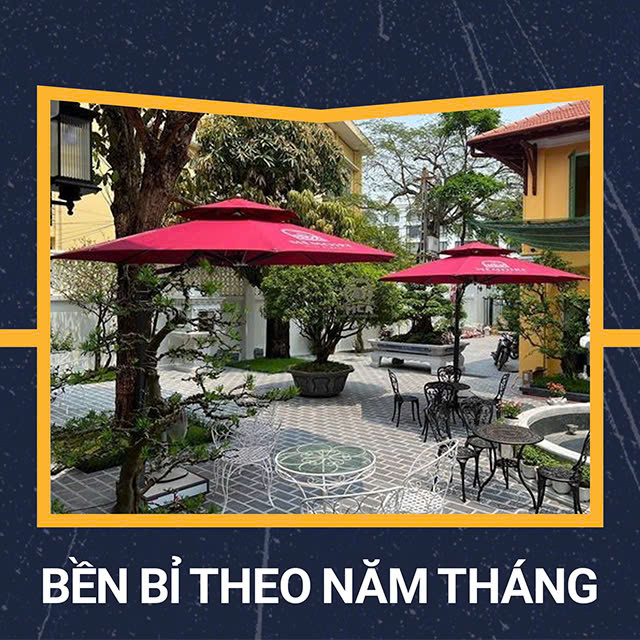 Ô dù lệch tròn quán cafe đẹp