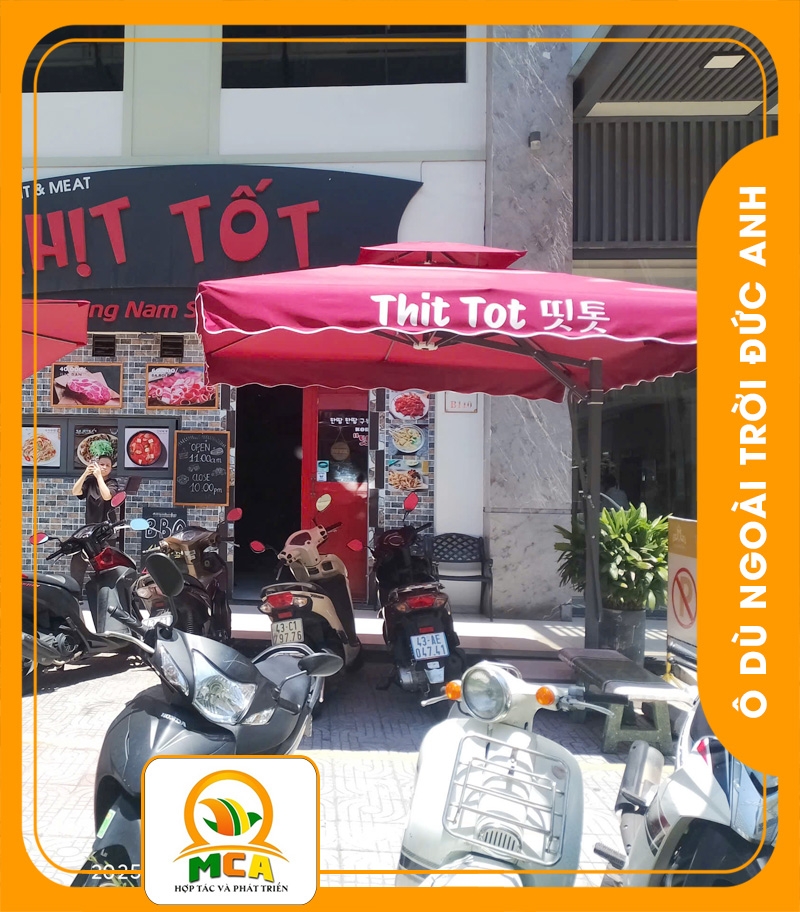 Dù Lệch Tâm Vuông Nhà Hàng