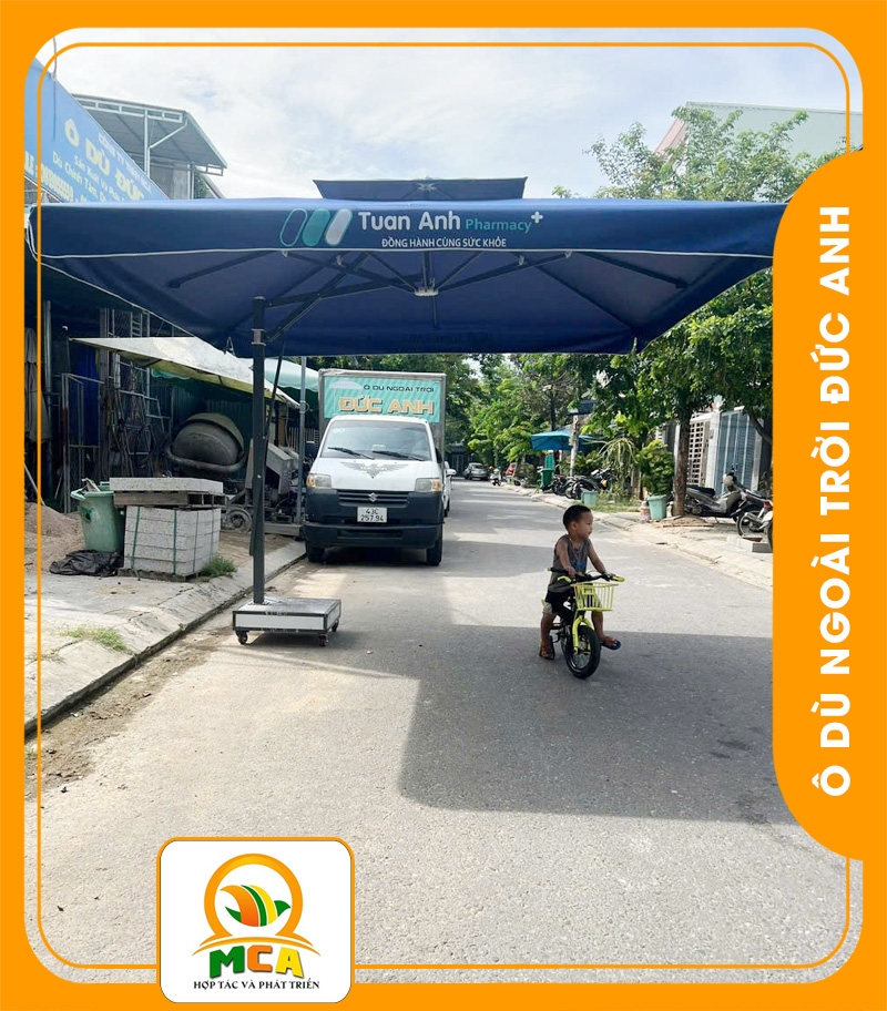 Dù Lệch Tâm Vuông 3,5*3,5m - Có Bèo