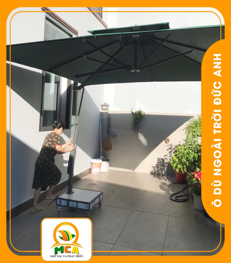Dù Lệch Tâm Vuông 3,5*3,5m - Không Bèo