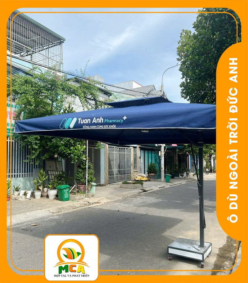 Dù Lệch Tâm Vuông 3,5*3,5m - Có Bèo