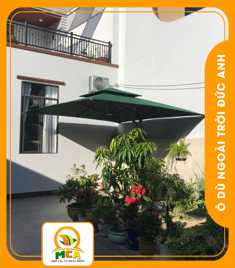 Dù Lệch Tâm Vuông 3,5*3,5m - Không Bèo